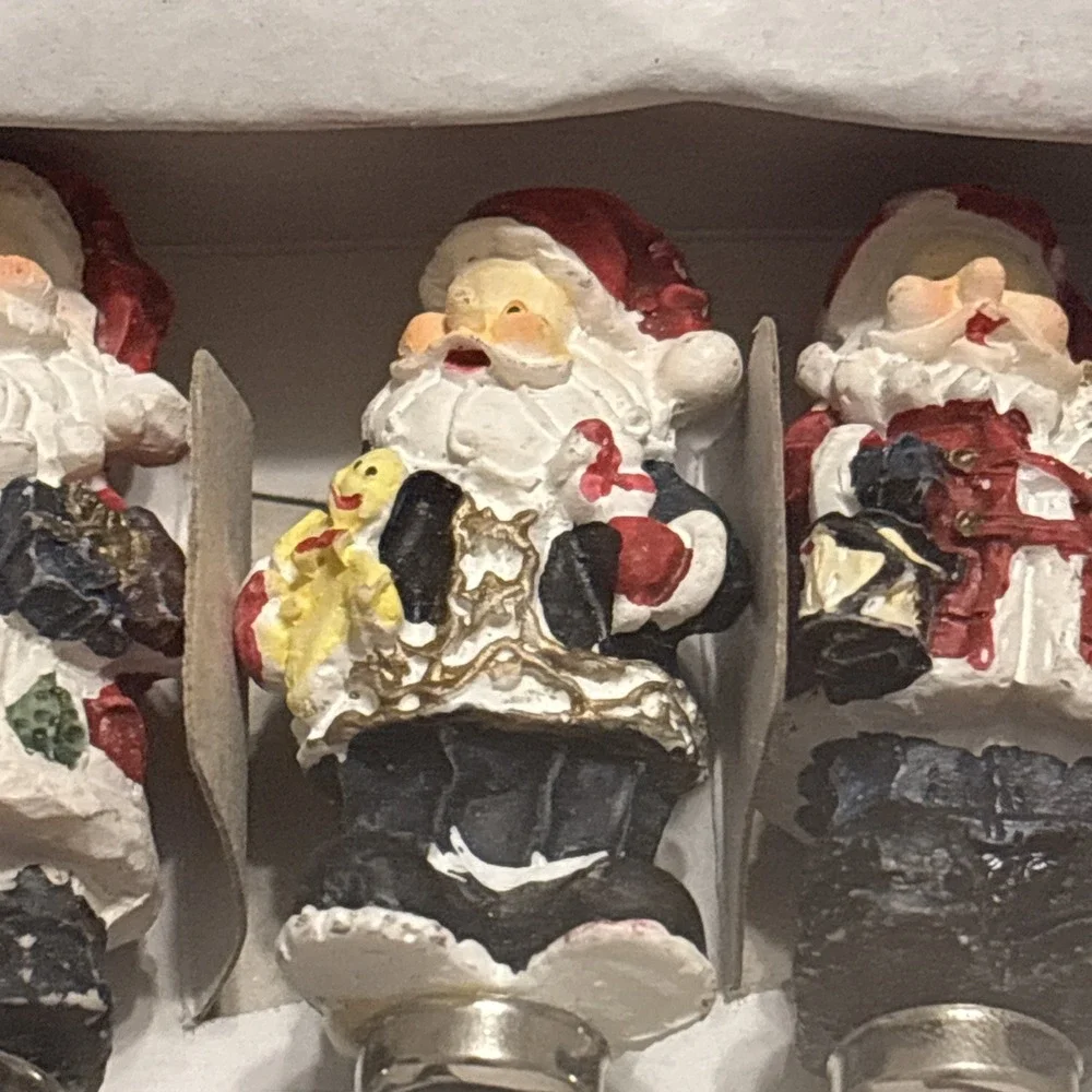NOS Christmas Santa Stainless Steel Spreader Knife Set of 4 w/ Original Box